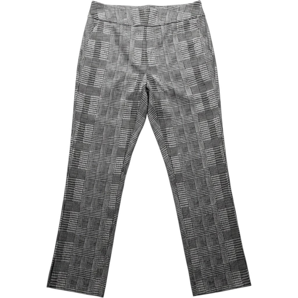 Zac & Rachel Dress Pants Women 6P Black White Glen Plaid Houndstooth Stretch